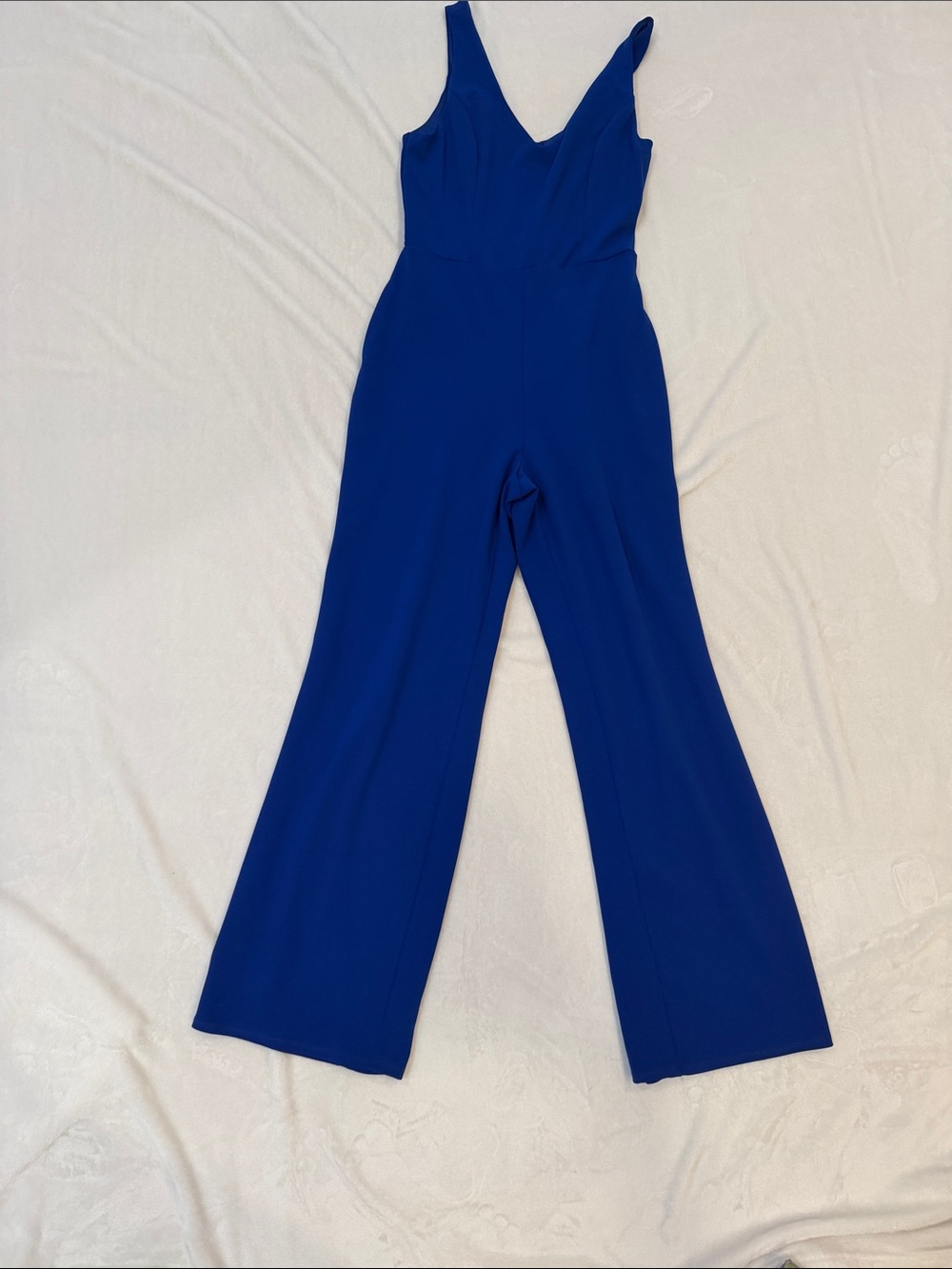 Sleeveless V-Neck Wide-Leg Jumpsuit in Cobalt Blue